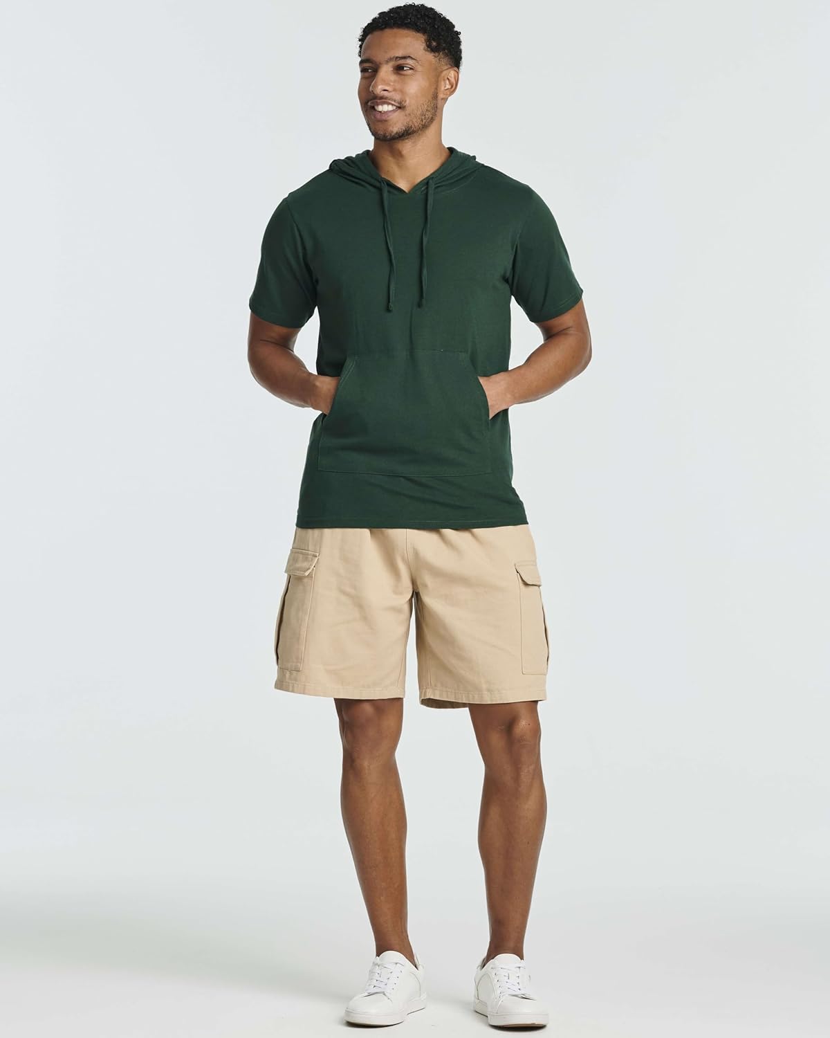 Real Essentials Men's Cotton Short-Sleeve Hoodie Hooded T-Shirt With Drawstring & Pockets (Available In Big & Tall) - Image 6