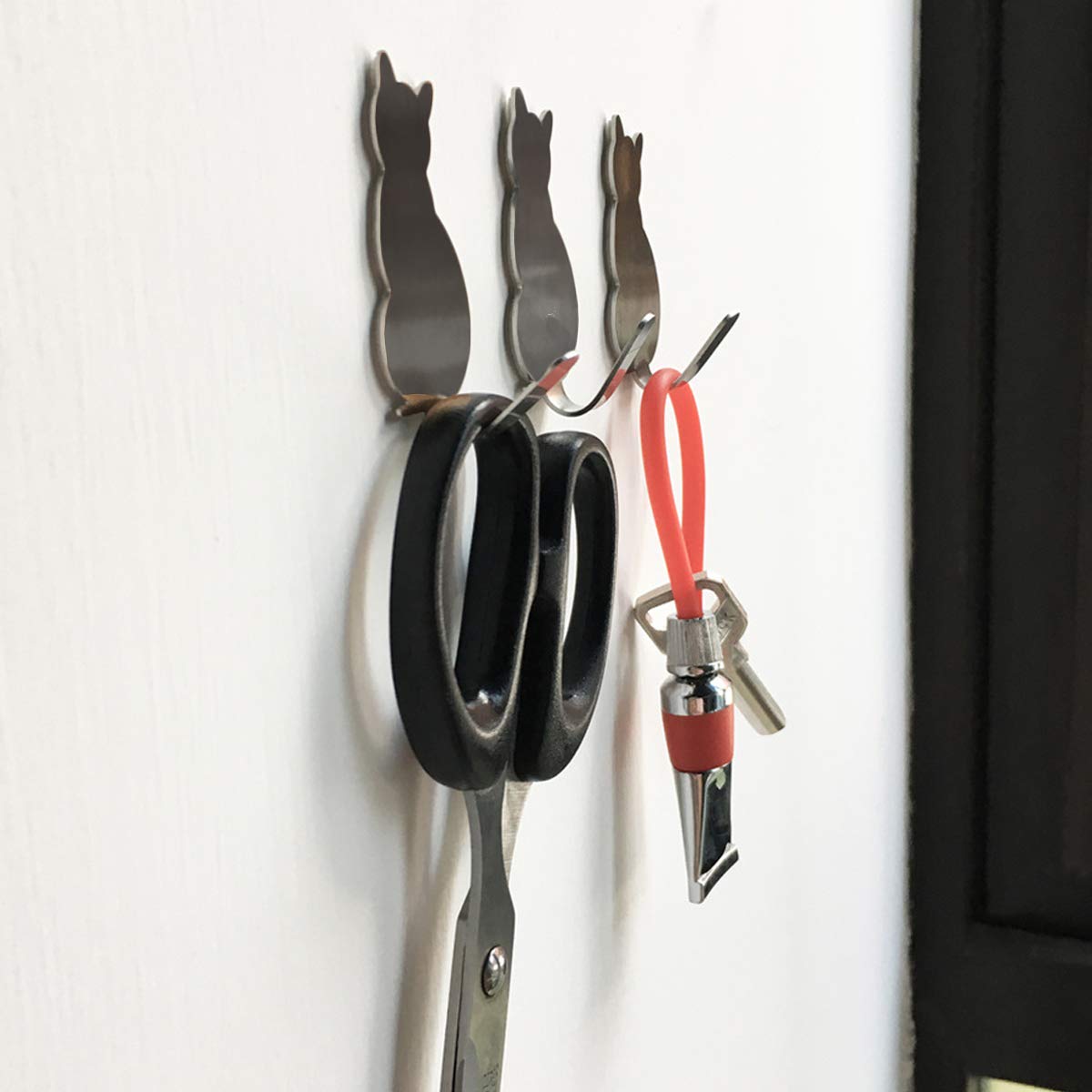 Genérico Toallero Ganchos para Toallas autoadhesivos Ganchos para Albornoz Ganchos Decorativos Ganchos de Pared creativos para Gatos Acero Inoxidable Soporte para Toallas de baño Cocina Ganch