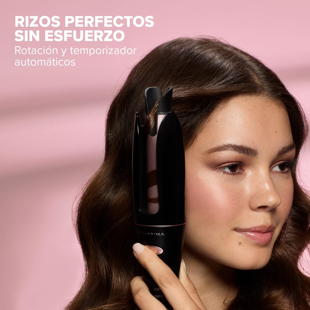 Bellissima Ricci &Curl HD – Rizador de Rizos y Ondas en un Gesto, Rotación Automática Bidireccional & Ion Ceramic, Cabello Brillante Sin Encrespamiento