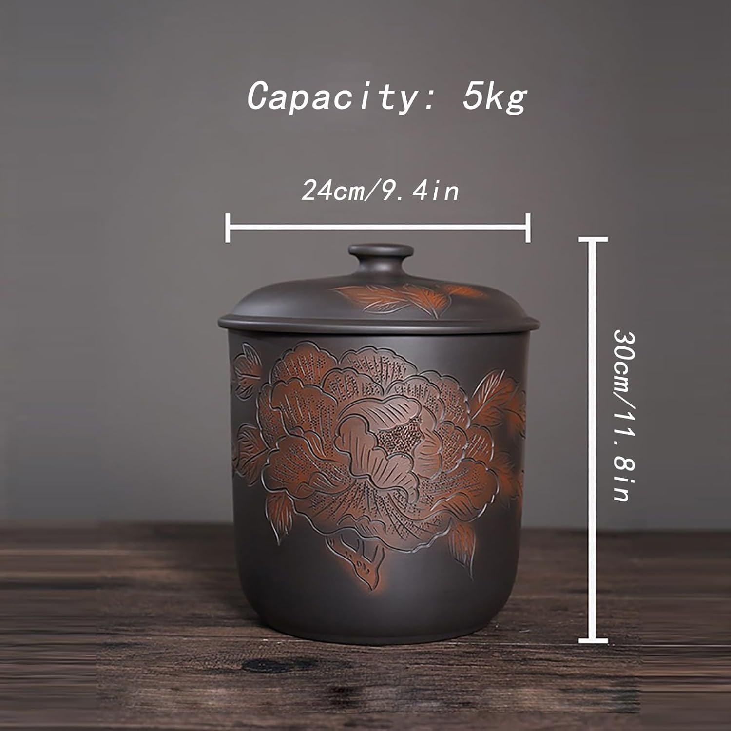 Ceramiczny kosz do przechowywania ryżu o dużej pojemności z pokrywką, dozownik ziarna na mąkę, cukier, wypieki, kuchenny pojemnik na żywność, mieści 25 kg