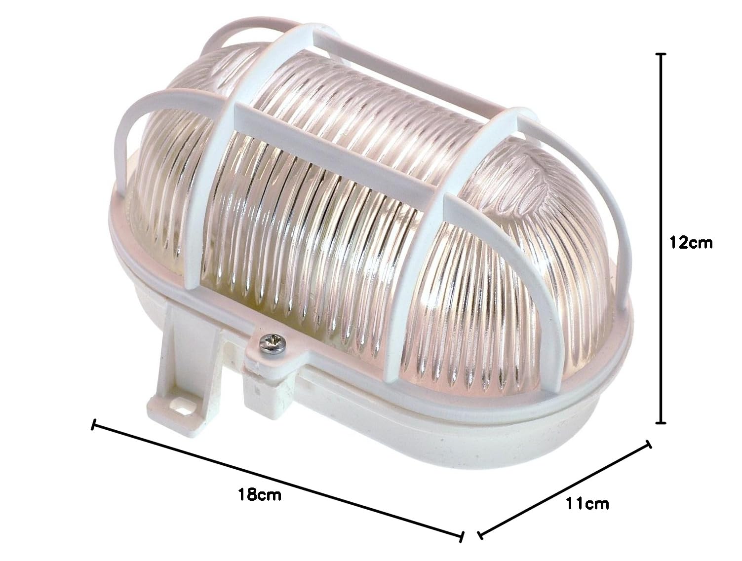 as - Schwabe Ovalleuchte – Gitterleuchte bis 60 W – Gehäuse für LED-Spot – Deckenleuchte/Wandleuchte für Außenbereich & Innenbereich – Fassung für Feuchtraum Lampe – Made in Germany – Weiß I 56112