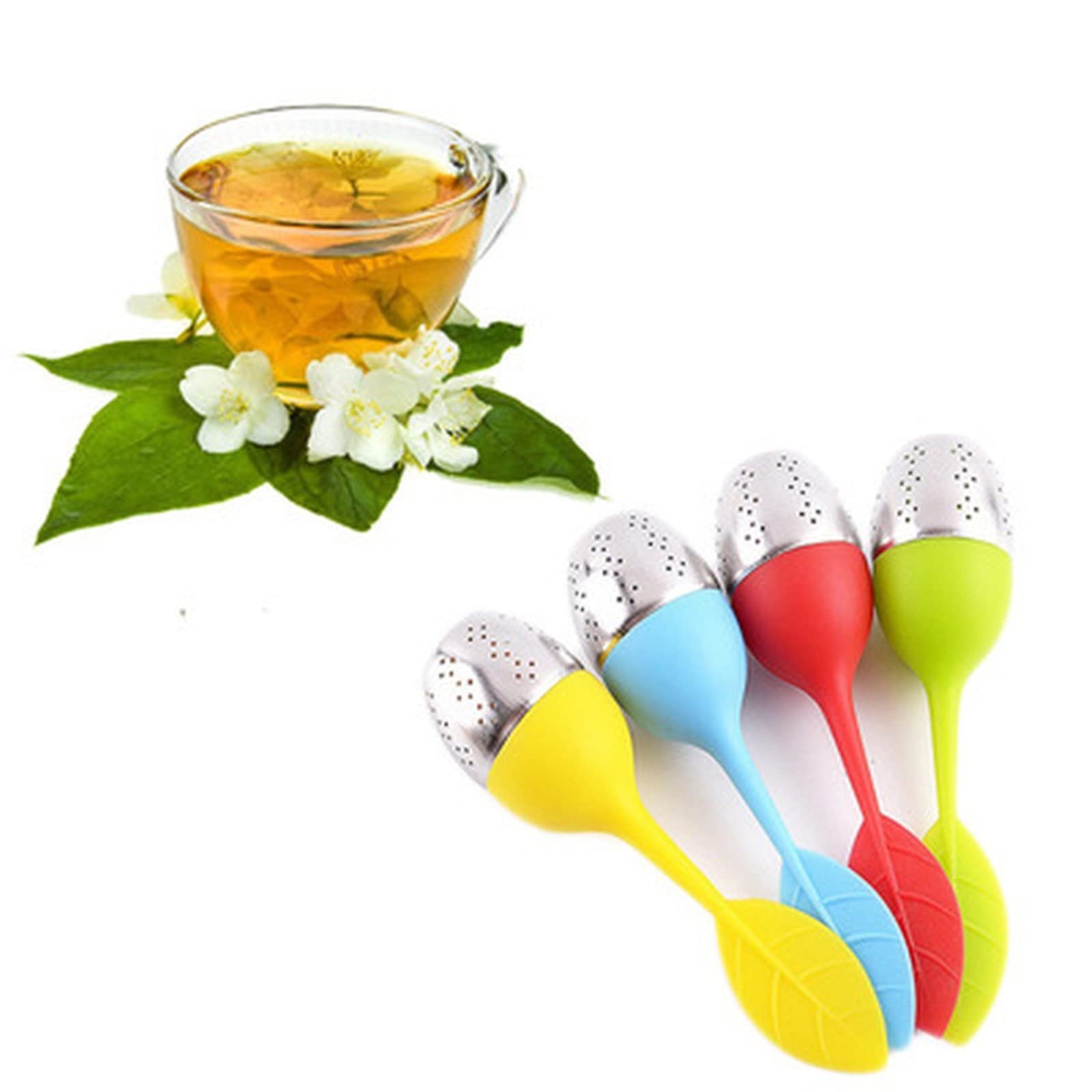 Colino da tè per infusore per spezie, in acciaio inox, setaccio per tè, accessori per erbe, teiera per colino da tè (verde)