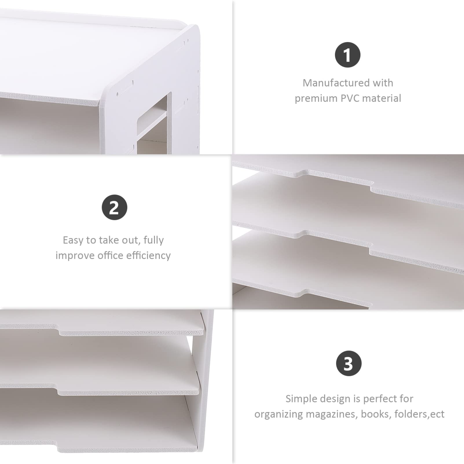 STOBOK Portadocumenti per Ufficio in Plastica Organizzatore di File da Scrivania Scaffale per Documenti Portadocumenti da Tavolo per Dormitorio Conservazione Rapida di Documenti e Lettere
