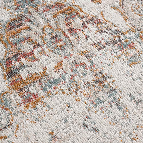 Image of LR Home 5x8 Indoor Outdoor Classic Ikat Turkish Woven Area Rug for Home Decor | Multicolored
