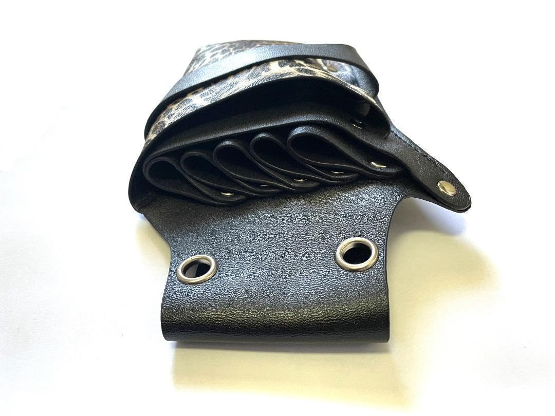 シザーケース 本革 5丁 黒 Amazon.co.jp: 5丁用シザーケース（シザーベルト） 豹柄