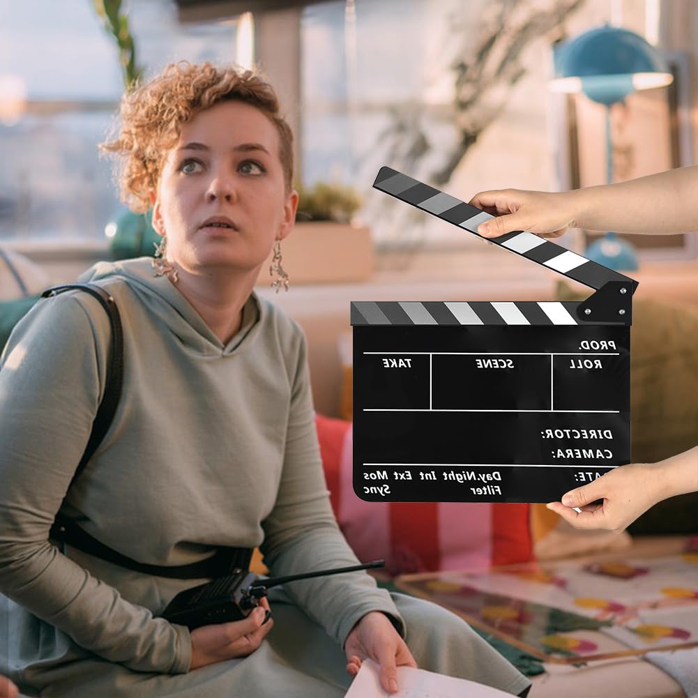 Ciak Cinematografico,30x25cm Film Clapboard,Acrilico Film Clapperboard,Film Clapboard Acrilico,Regali per Cinefili,Cinema Gadget,Accessori Regista