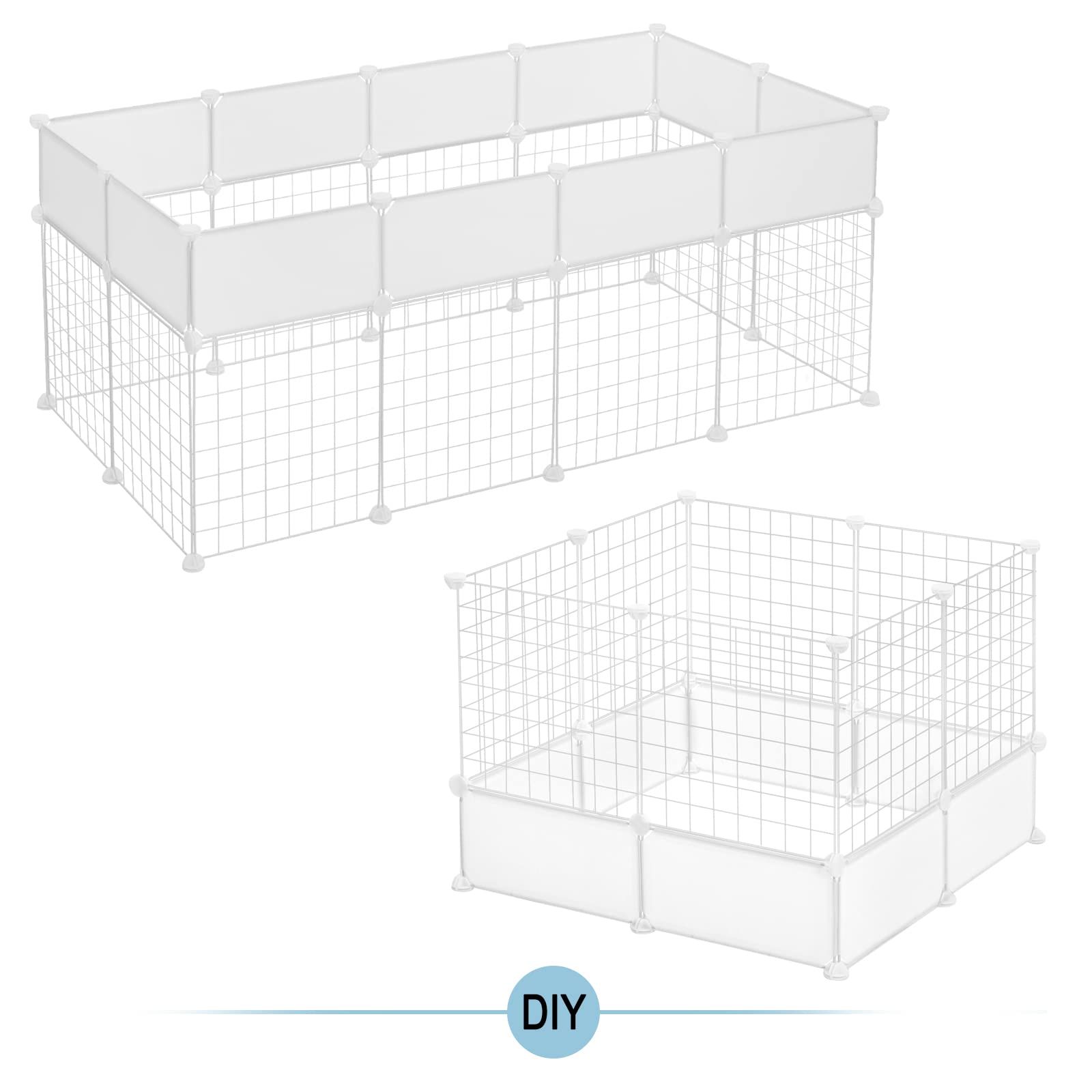 EUGAD Enclos pour Petits Animaux avec Fond, Enclos Lapin Modulable et Extensible,Enclo Lapin Interieur pour Petits Animaux,Furets,Hérissons,Chiots 142x71x53cm
