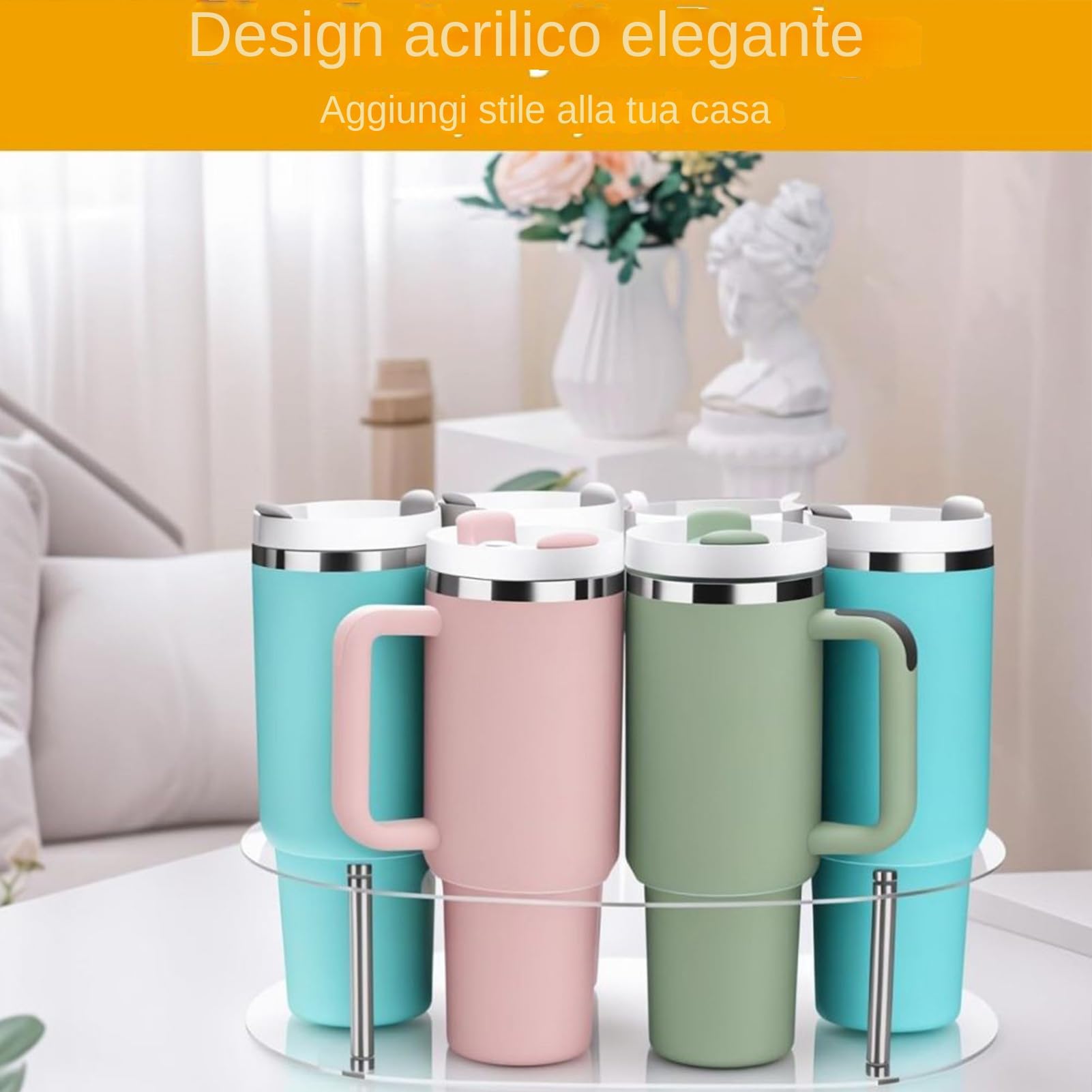 Becherhalter Organizer, Rack für Wasserflaschen Organizer für Theke | Panorama-Flaschenhalter mit 6 Steckplätzen für Drink Pantry Counterop Home Küche Organisation