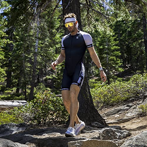 Synergy Triathlon Tri Suit - Men\'s Elite Short Sleeve Trisuit Cycling Skinsuit (USA, X-Large)
