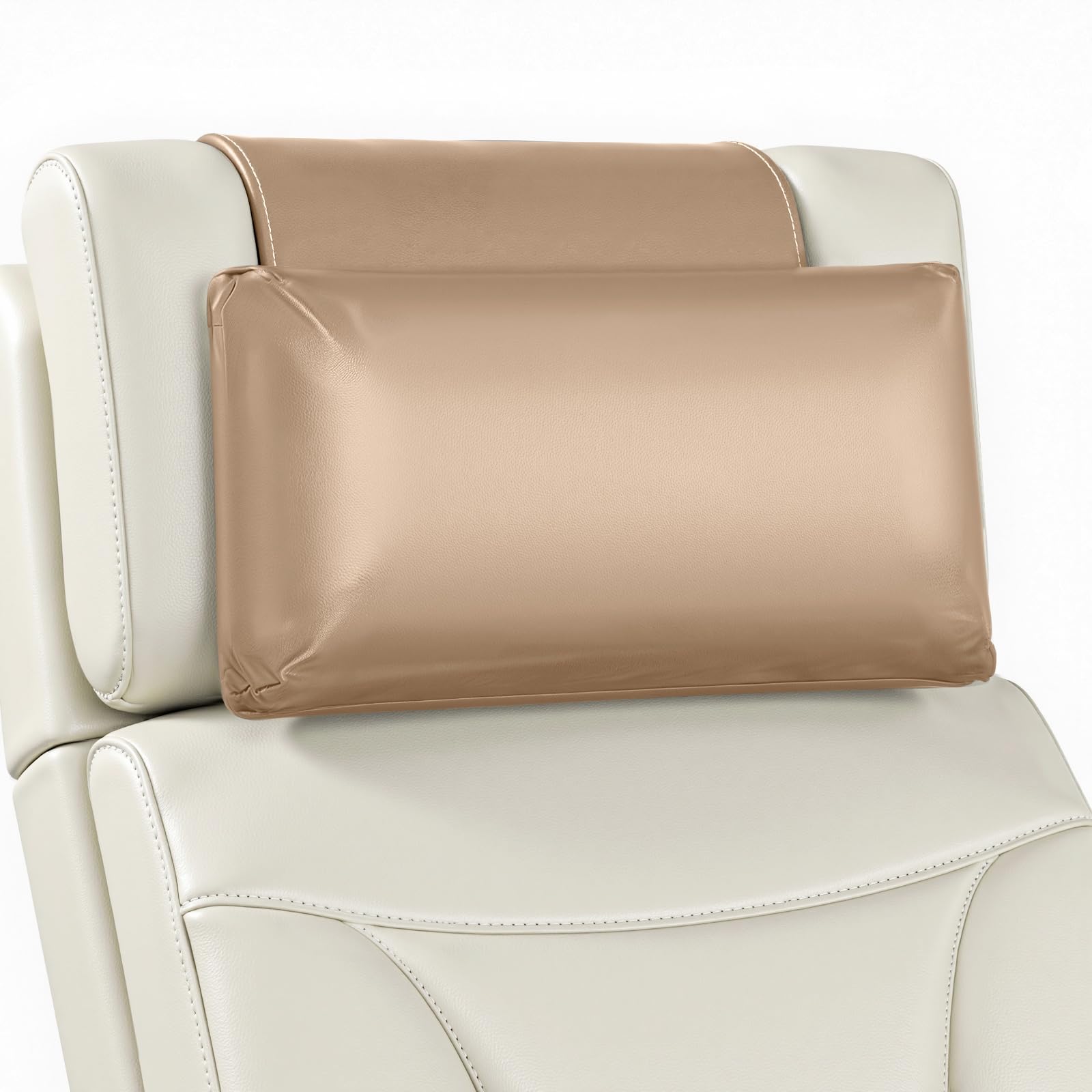 AHUAWA Leather Recliner Pillow, Adjustable Neck & Head Support Pillow, Pu Leather Non-Slip Headrest for Pain Relief & Relaxation, Ideal for Recliner