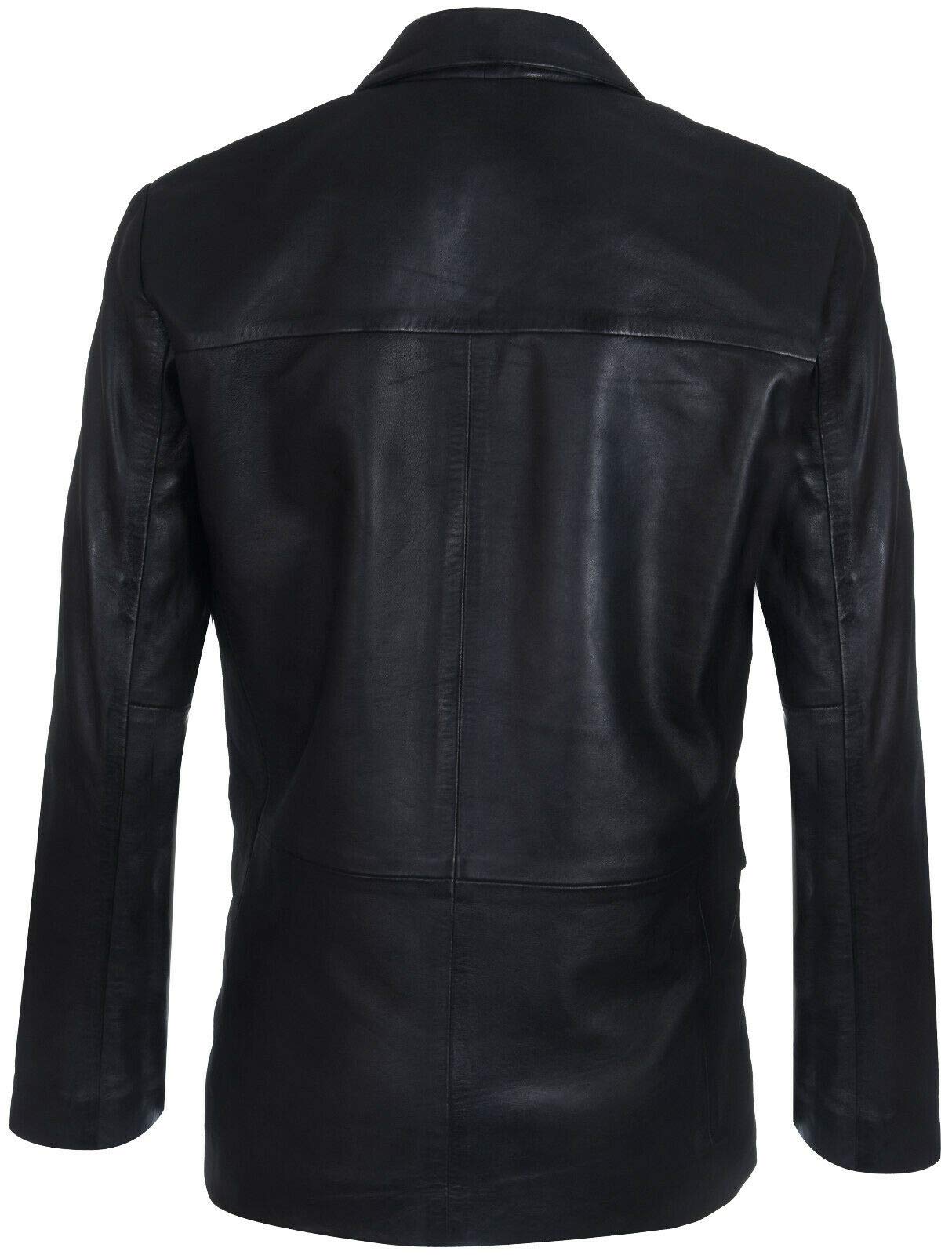 Infinity Leather Blazer de Cuero Genuino de los Hombres Suave Chaqueta Italiana a Medida de la Chaqueta a Medida