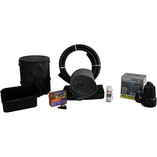 HALF OFF PONDS Savio Pond Free 3300 Waterfall Kit, with 8 ft by 10 ft EPDM Liner and 3,300 GPH Water Pump - PSS8