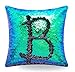 BOOBEI Two Colors Reversible Sequins Mermaid Pillow Cases 1616" Multi Green and Black