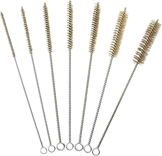 Brass Wire Brush Set, 7 Pack, 11 Inch | Tube Cleaning, Metal Long Wire Bottle Brush, For Tubes/Cylinders/Bottles/Auto Parts, 6,8,12,14,16,20,25mm