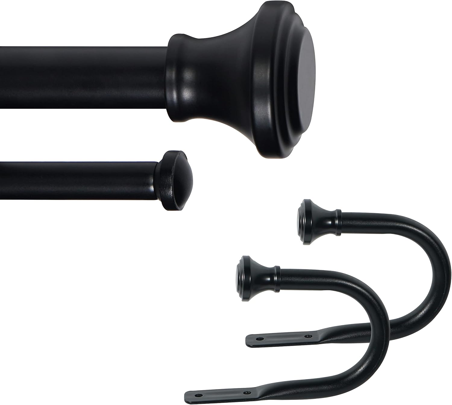 1" Double Curtain Rod with Trumpet Finials (Oil-Rubbed Bronze, 48''-84'')