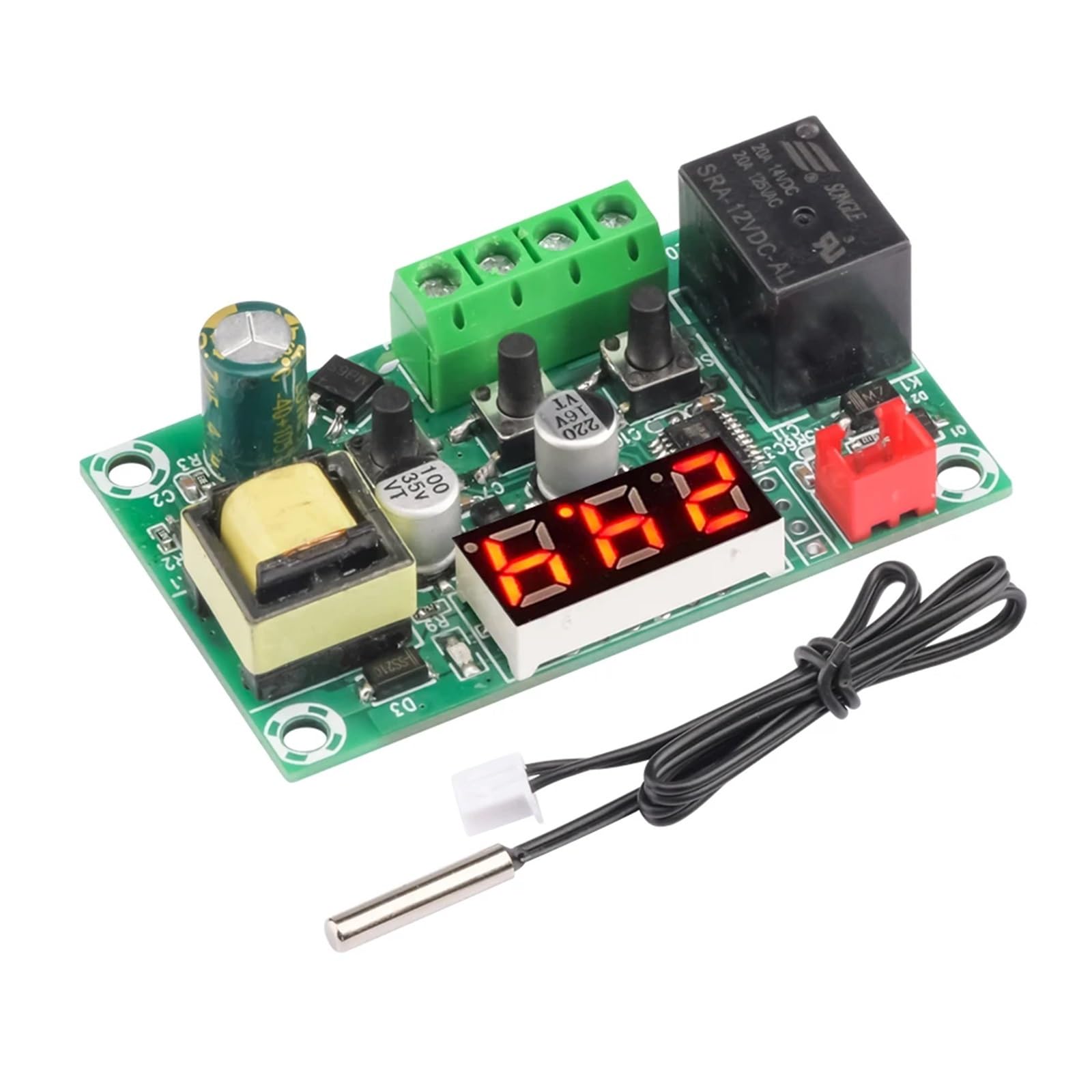W1209 AC 110-220V Termostato de temperatura fría Interruptor de control de temperatura -50-110 °C Controlador de temperatura Controlador de termómetro(Red Light)