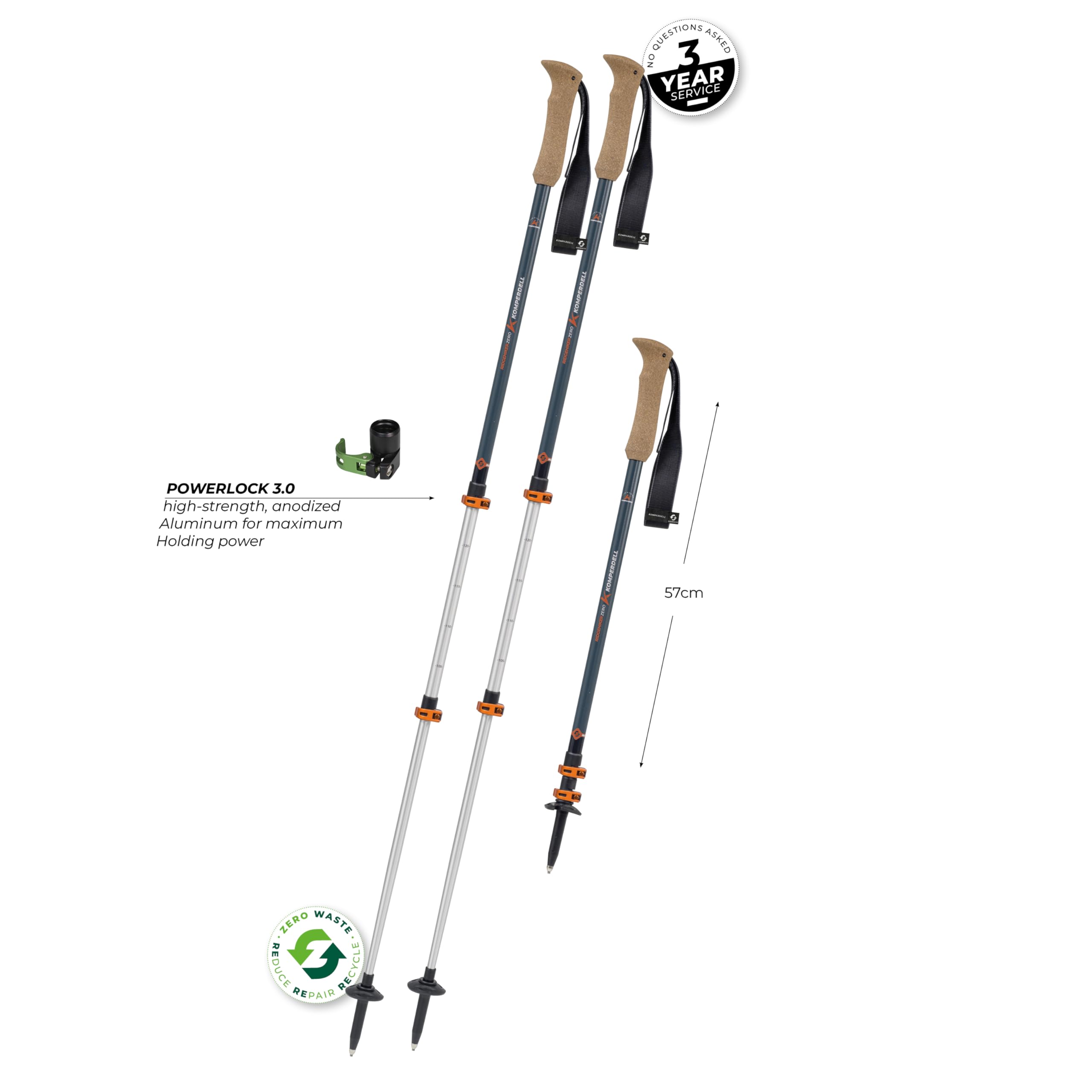 Komperdell Ridgehiker Zero Bastones de trekking 105-140 cm