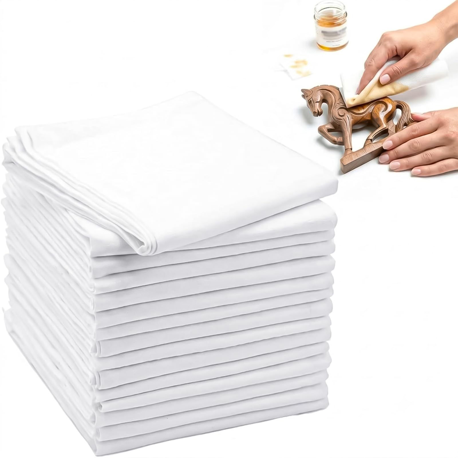 20 Pcs Lint Free Cloth, 30*30cm Lint Free Polishing Cloths for Oiling Wood — image 1