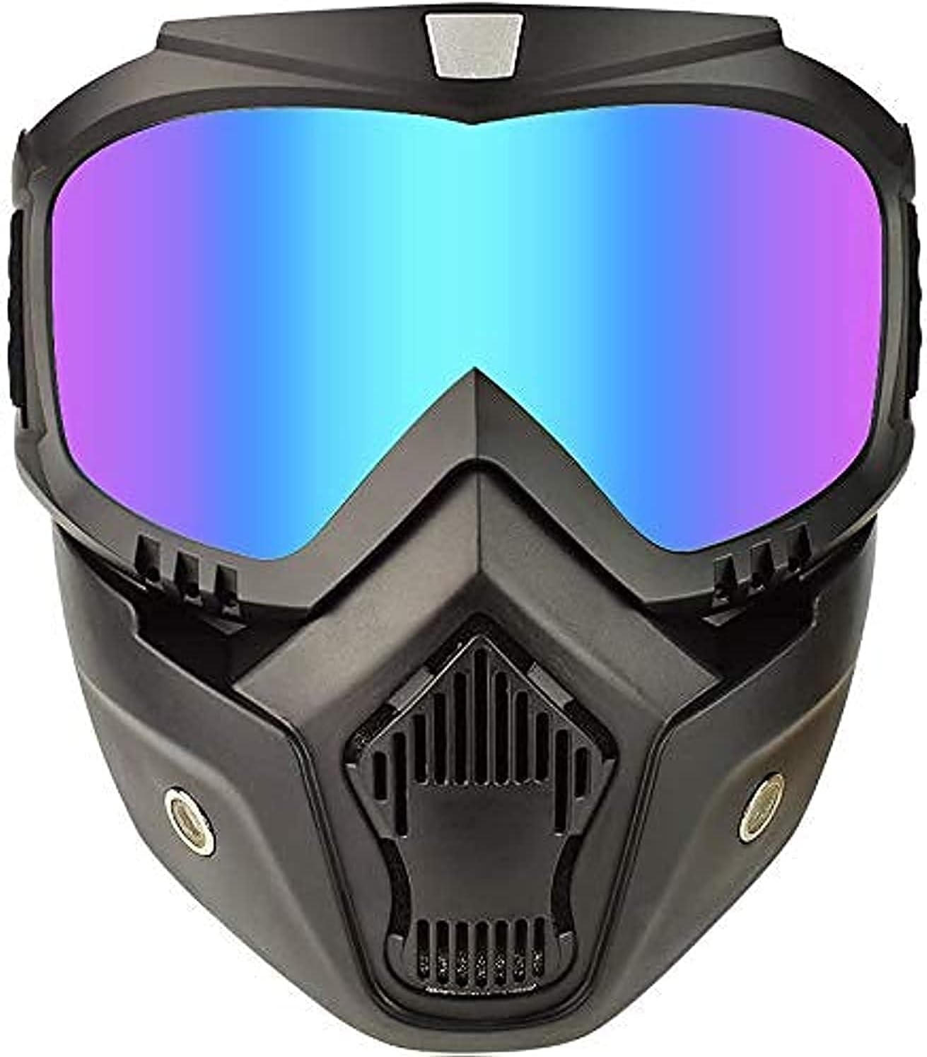 Motorcycle Goggles Mask Detachable, Vintage Open Face Helmet Mask Detachable Sunglasses Protect Padding Ski Motocross Goggles Harley Helmet Sunglasses, Road Riding UV Motorbike Glasses (Colorful)