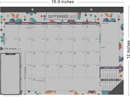 Miniatura 3 de Calendario de escritorio 2025-2026, calendario mensual grande de pared Mokani (octubre de 2025 a diciembre de 2026) 17 x 12 pulgadas con cubierta de