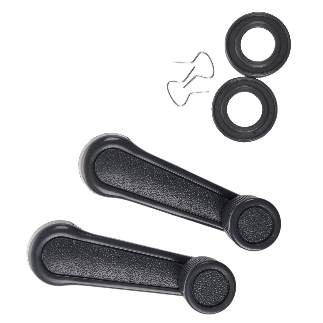 2 x Manovella Maniglia Alzacristalli Universale in Plastica Grigio per Finestra Auto