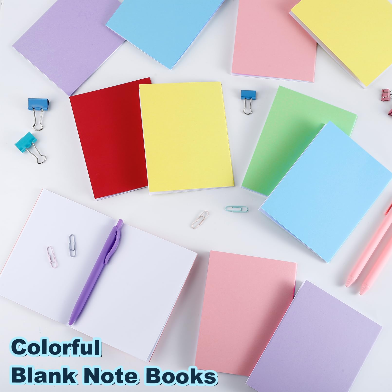 Paquete de 48 mini cuadernos a granel, 4.2 x 5.5 pulgadas, coloridos blocs de notas en blanco, cuaderno de bolsillo pequeño, mini blocs de notas sin forro para escribir, dibujar bocetos (6
