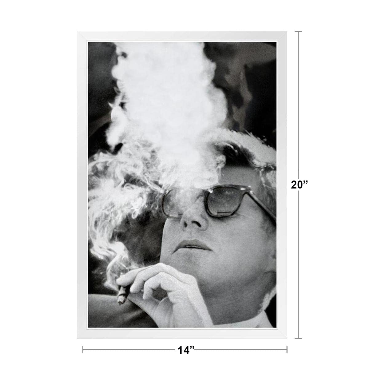 Amazon.co.jp: JFK ポスター 葉巻喫煙の絵 ジョン・F・ケネディ