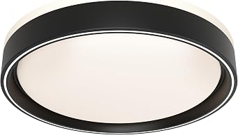 artika Callisto 44W Integrated LED Modern Flush Mount, Matte Black - Ideal for Bedroom, Hallway, Entry Way, Kitchen, 1800 Lumens 2700-3000-3500-4000-5000 Kelvin