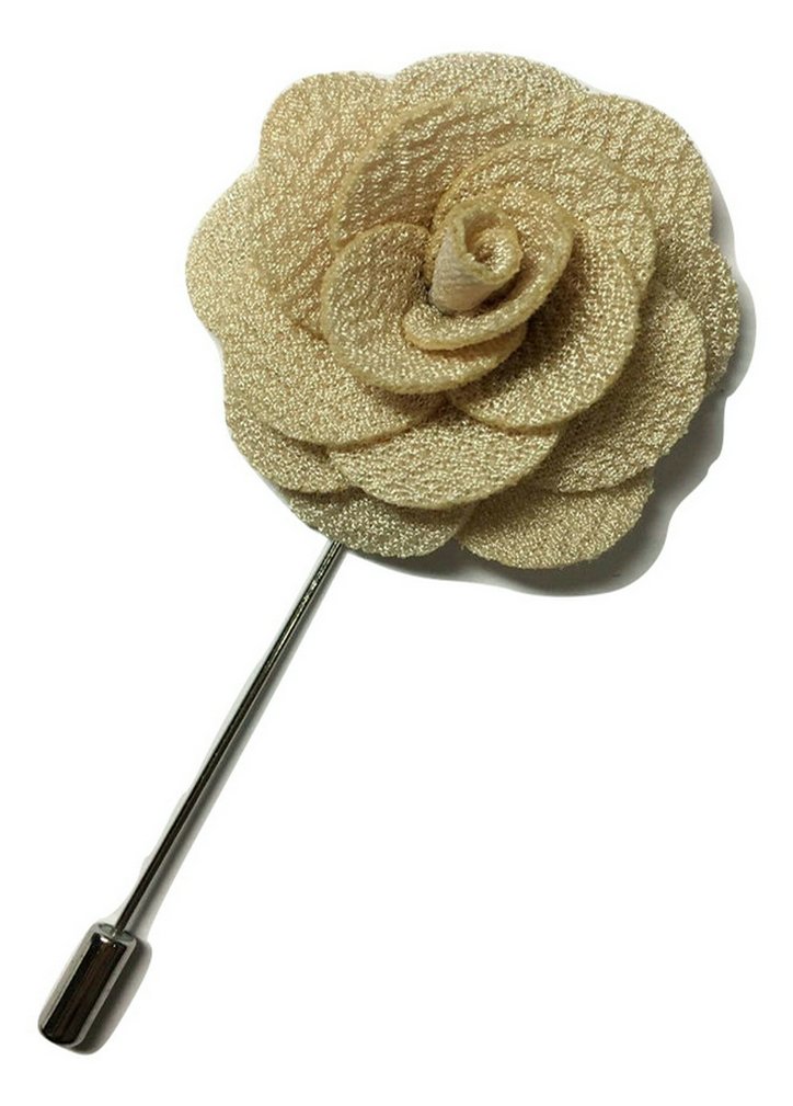 L&L Men's Ivory L&L® Smart Handmade Flower Brooch Boutonnière Suit Lapel Wedding Party Accessory Uk (Ivory)