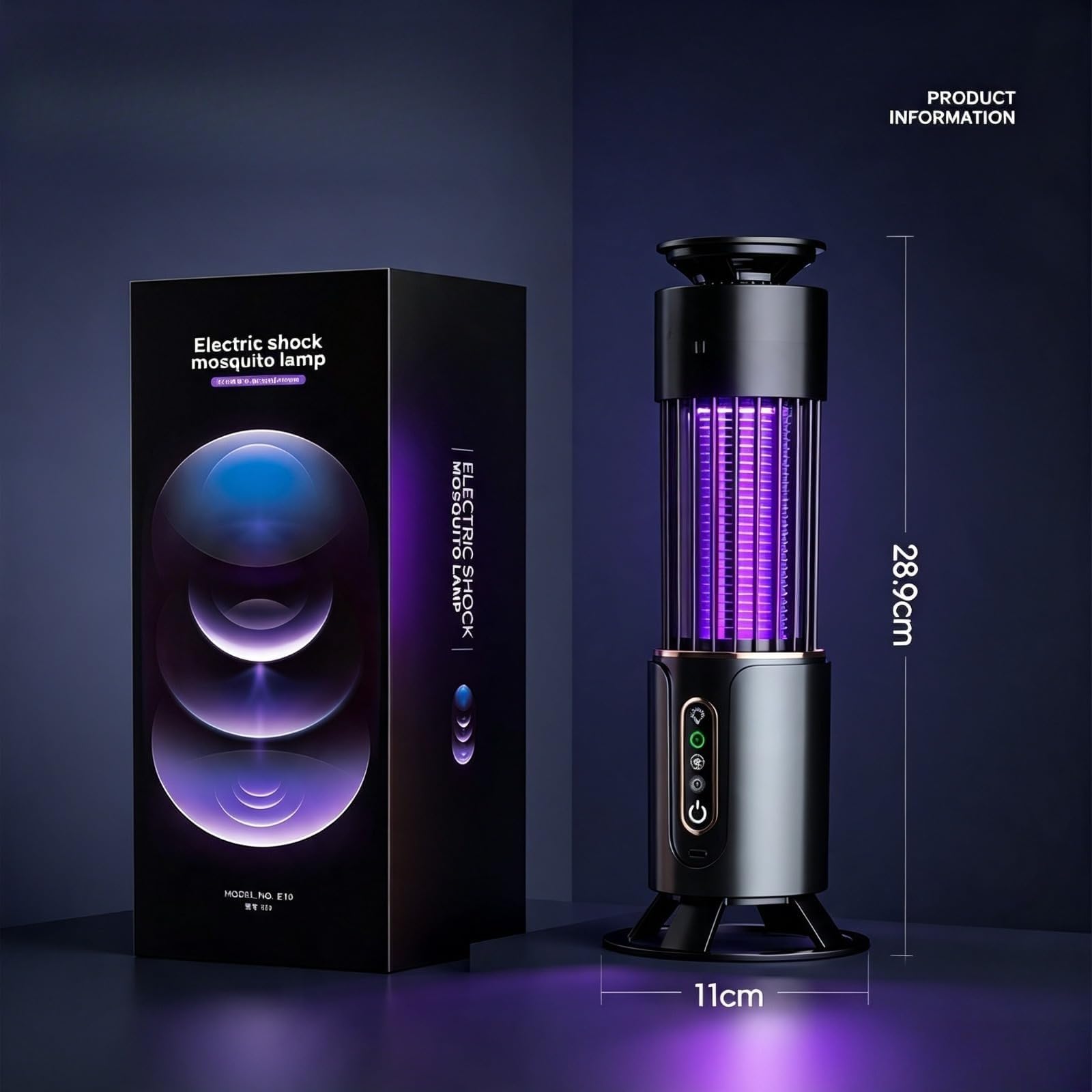 Osmo BiteGuard Elektrische Mückenfalle Akku - CO2 UV Mückenlampe Drehbar (Grau)
