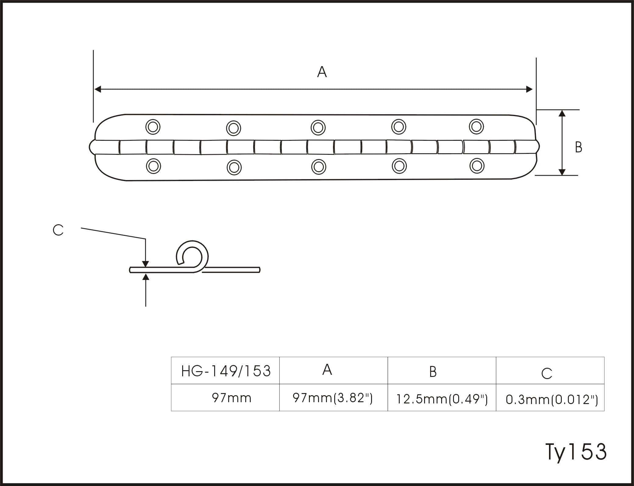 QCAA Zawias drewnianego pudełka na biżuterię z litego mosiądzu, zawias do szafy, 160 mm x 13 mm, matowy czarny, wyprodukowano na Tajwanie, 8 szt