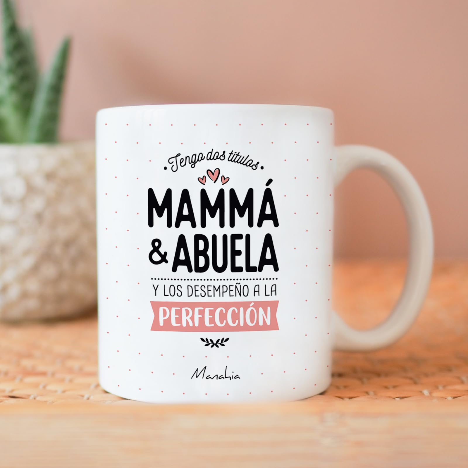 Manahia - Taza Mamá Abuela, desempeño ambos titulos a la perfección | Detalle Original Emotivo Navidad, Día de la Madre, de los Abuelos, Futura Abuela | Idea Sorpresa Anuncio Embarazo | Con Caja Kraft — view 9