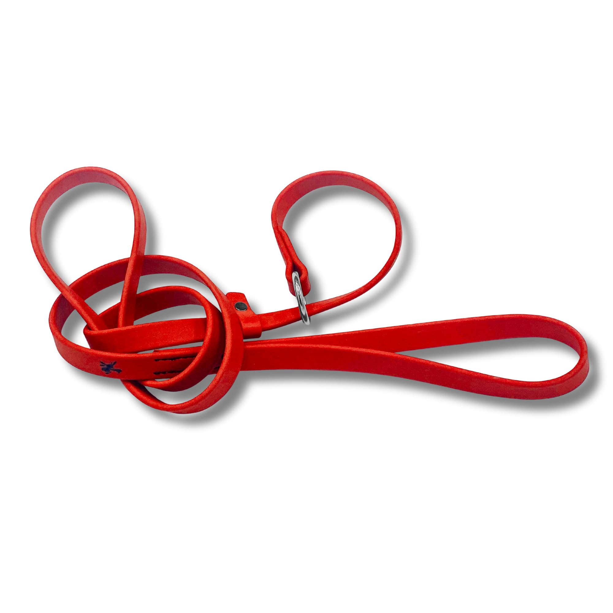 Jim Hodges Dog Training Gummy K9 Biothane Slip Leash for Training, Grooming, Veterinarians and Kennels – Waterproof, Odor-Free, Rust-Proof Stainless Steel Hardware – Lead Made in USA (Red) (3/8)