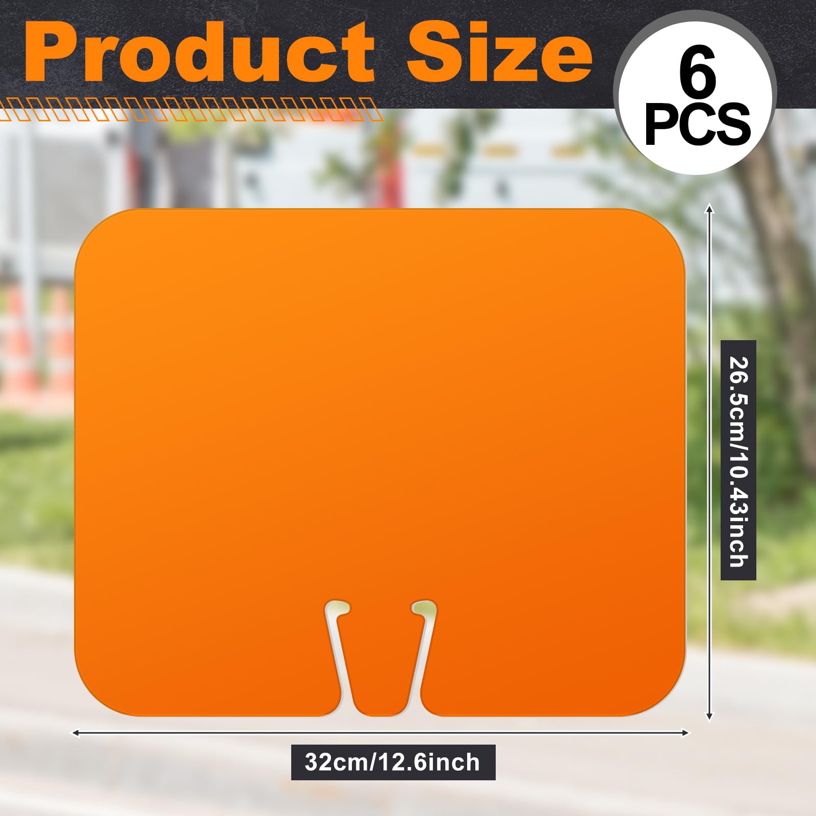 Geetery 6 Pcs Blank Traffic Cone Signs, 10.4"x12.6" Write-on Sign, Orange — Amazon image 2