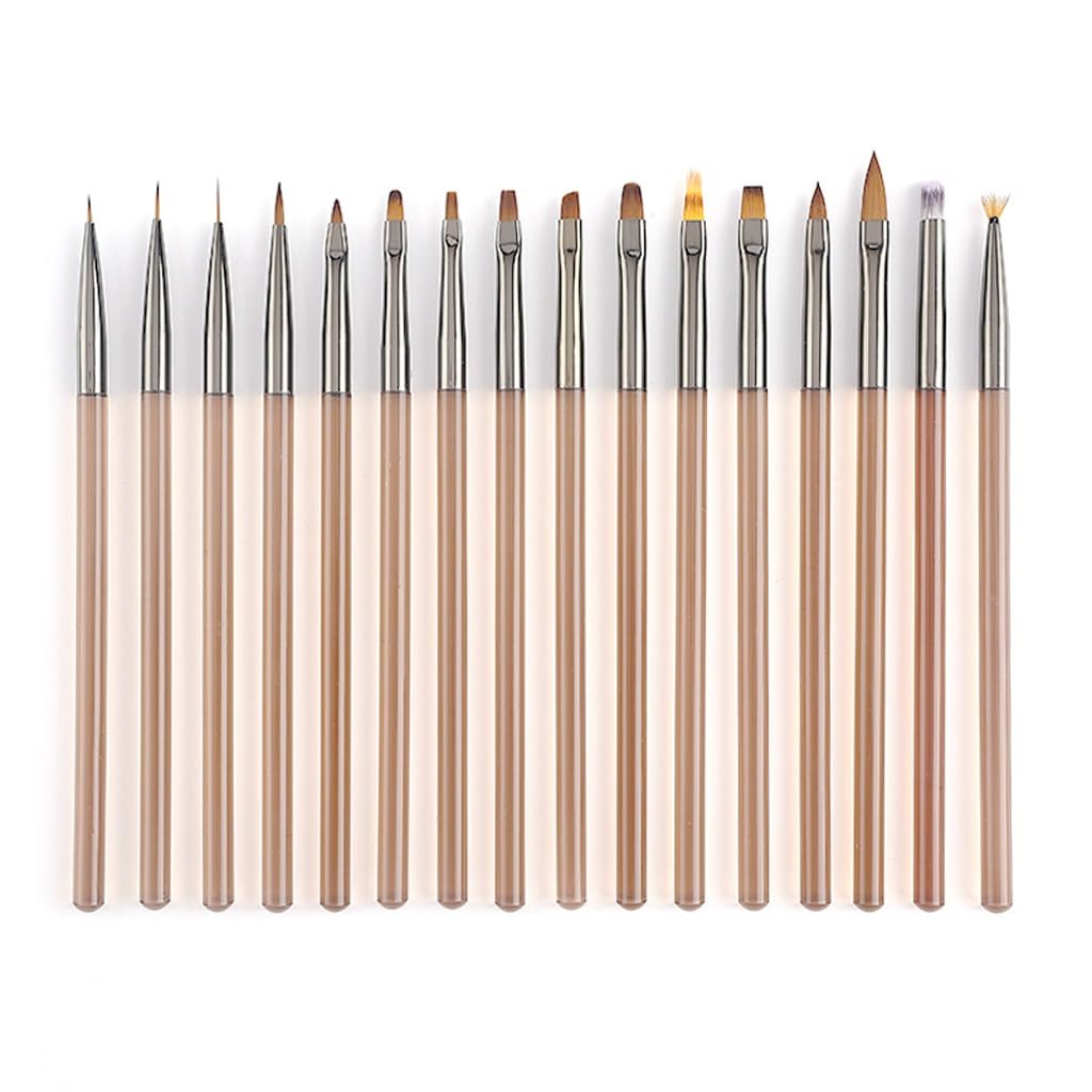 15 pezzi/set di pennelli for manicure in acrilico trasparente diversi pennelli for unghie in gel intagliare lo strumento for disegnare linee