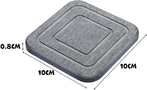 Miniatura 4 de Juego de 4 posavasos cuadrados de diatomita absorbentes de agua (gris oscuro)
