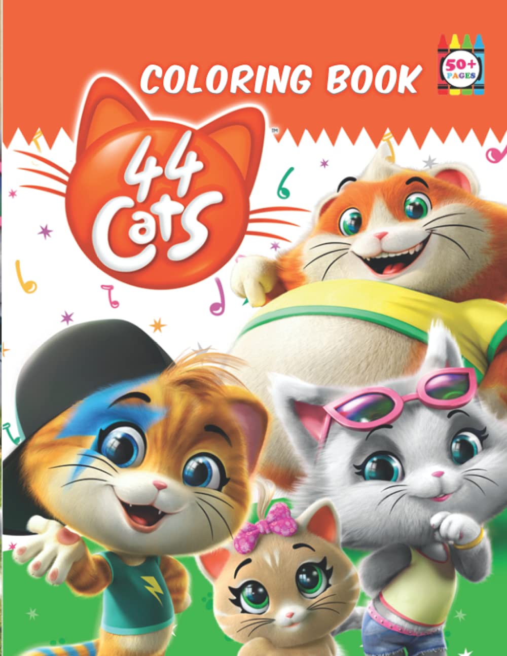 44 Cats Coloring Book: Lots Of High Quality Characters 44 Cats For Kid And Adult Fun And Relax