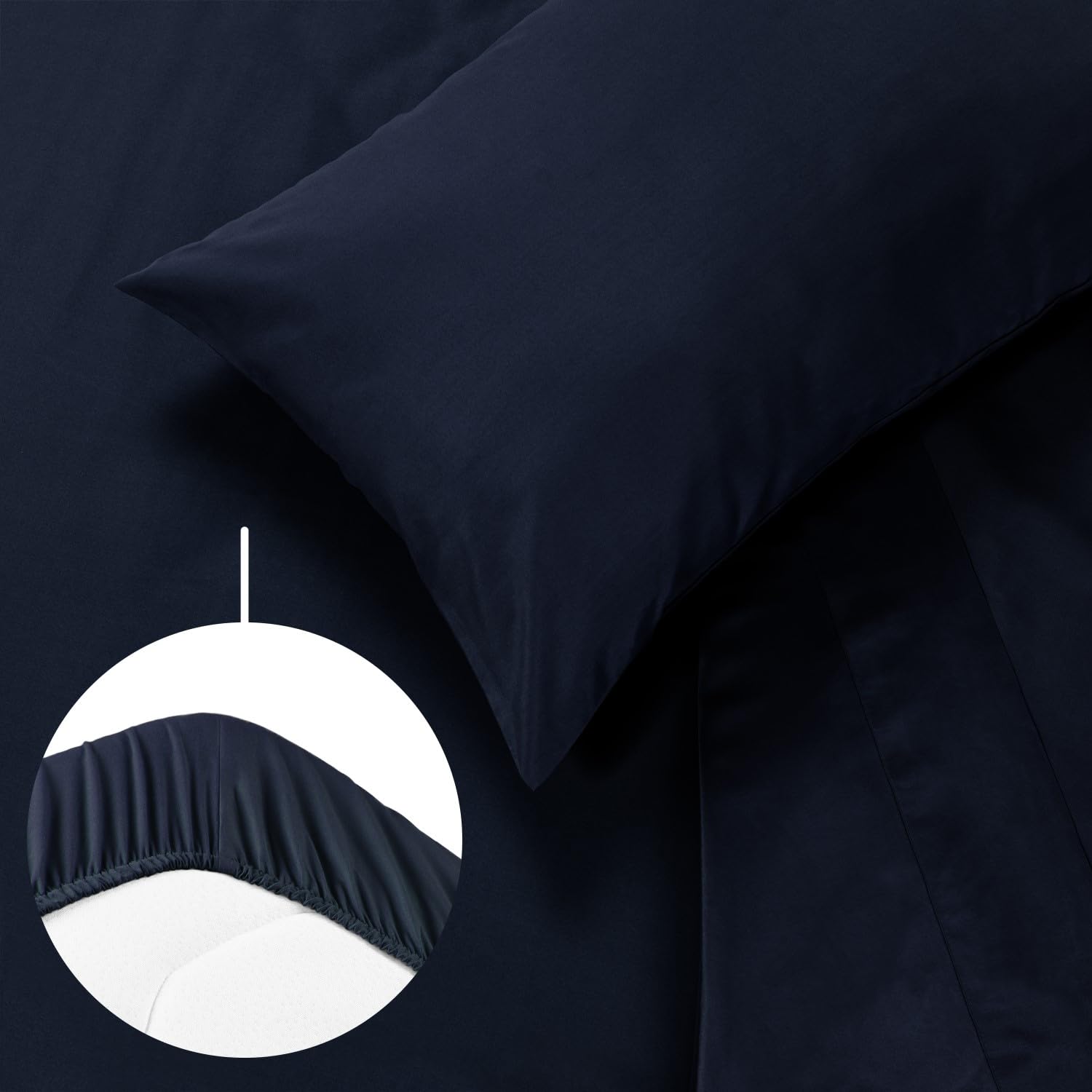 Blumtal Completo lenzuola matrimoniali 3pz - completo letto matrimoniale certificato OEKO-TEX - lenzuolo con angoli 180x200x30cm + lenzuolo 280x275cm + federa cuscino 50x80cm in microfibra - blu mare