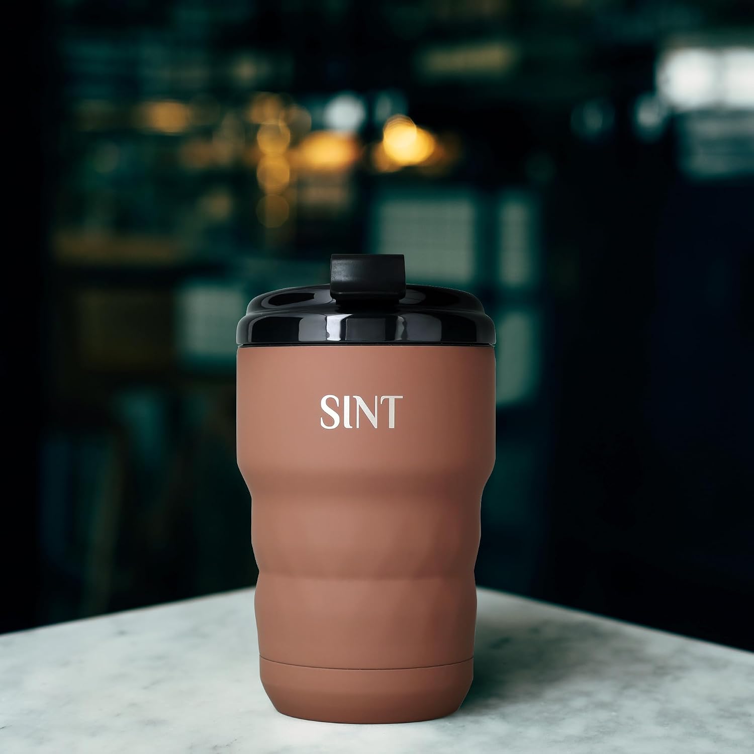 SINT Insulated Coffee Mug 12 oz, Insulated Coffee Cups with Flip Lid, Stainless Steel Coffee Mugs Spill Proof, Double Wall Vacuum Tumblers, Reusable To Go Mug for Hot/Ice Coffee Tea - Brown