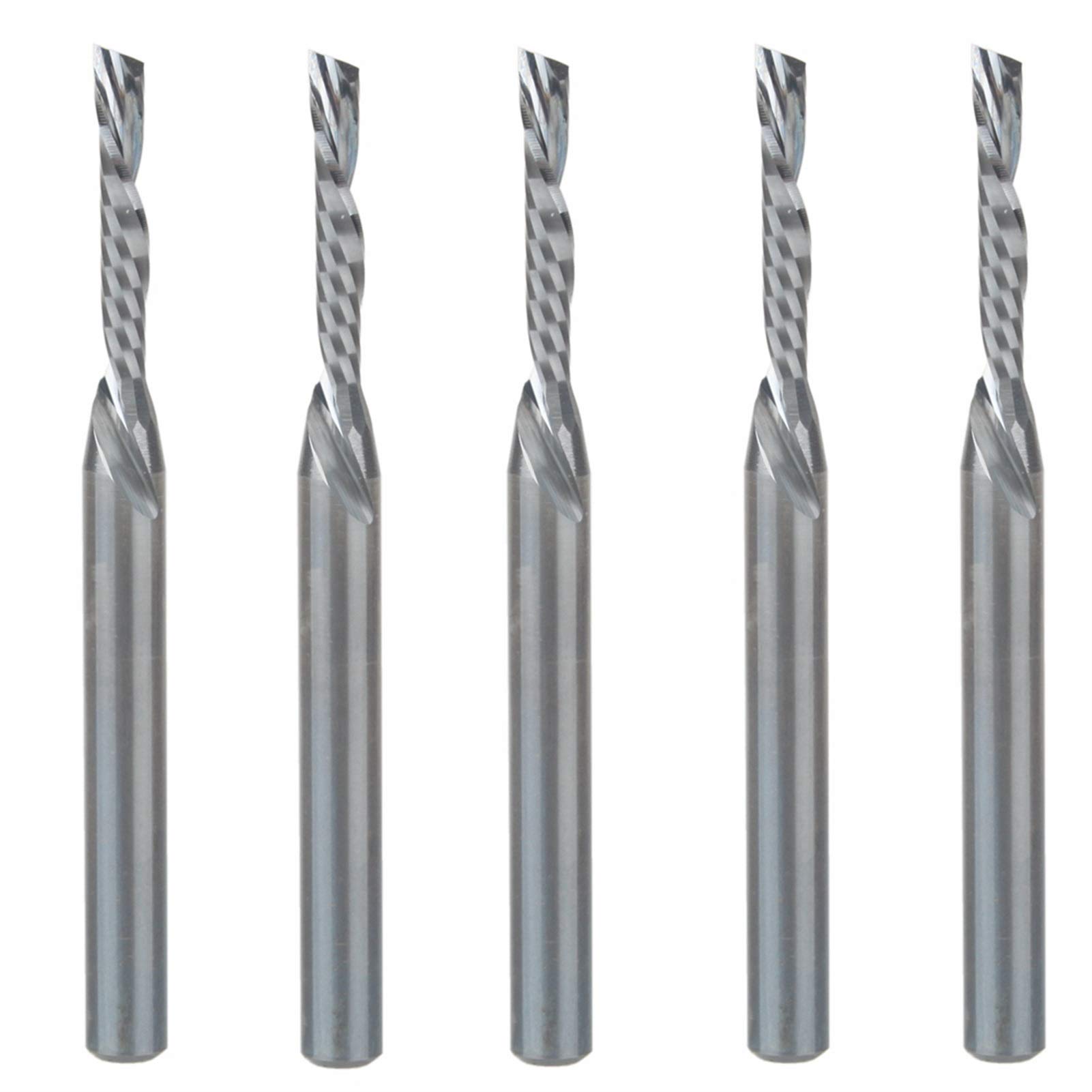 BERWENNY 5Pcs 3.175/2/12MM Single-Flute Downcut Milling Cutter Bit Cutting Wood Acrylic Plastic