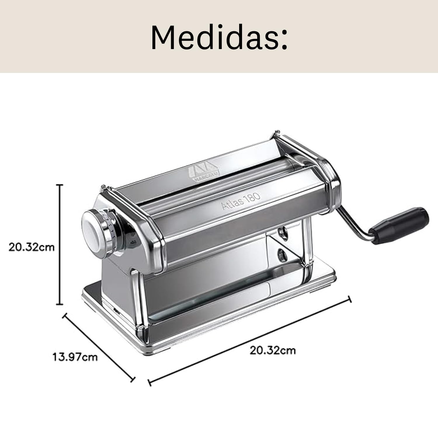 Marcato Atlas Roller 180 Máquina manual para elaborar pasta fresca