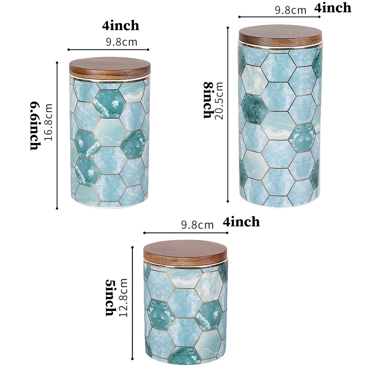 Ceramiczny Słoik Do Przechowywania Zestaw 3, Pojemnik Do Przechowywania Kawy Na Blacie Kuchennym, Pojemniki Na Żywność Z Hermetyczną Ceramiczną Pokrywką Na Kawę Ziarnistą
