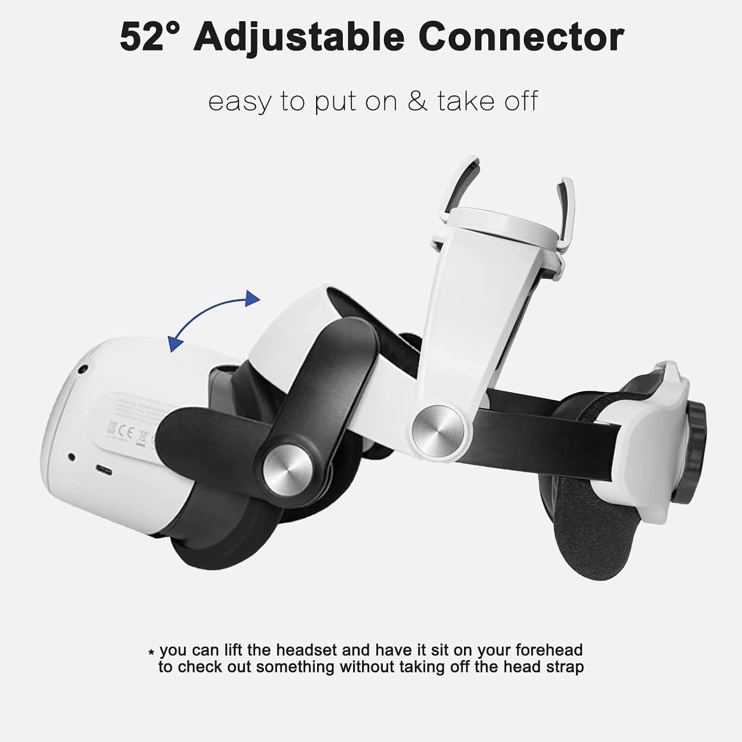 Unido VR Accessories for Oculus Quest 2- Comfort Egnormic Design Elite HeadStrap with External Battery Holder