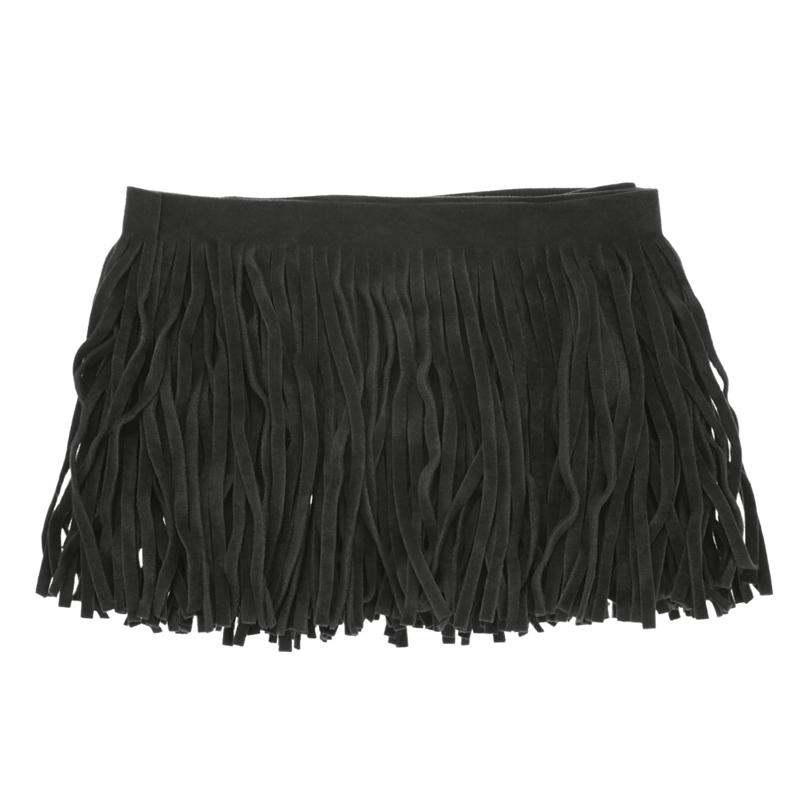 M METERXITY PU Leather Fringe Trim, 1 Yard 4 Inch Black Double Side Suede Tassel Sewing Trim for DIY Craft/Sewing Dress Costume/Bags Shoe Decoration, Fringe Tassel — image 1