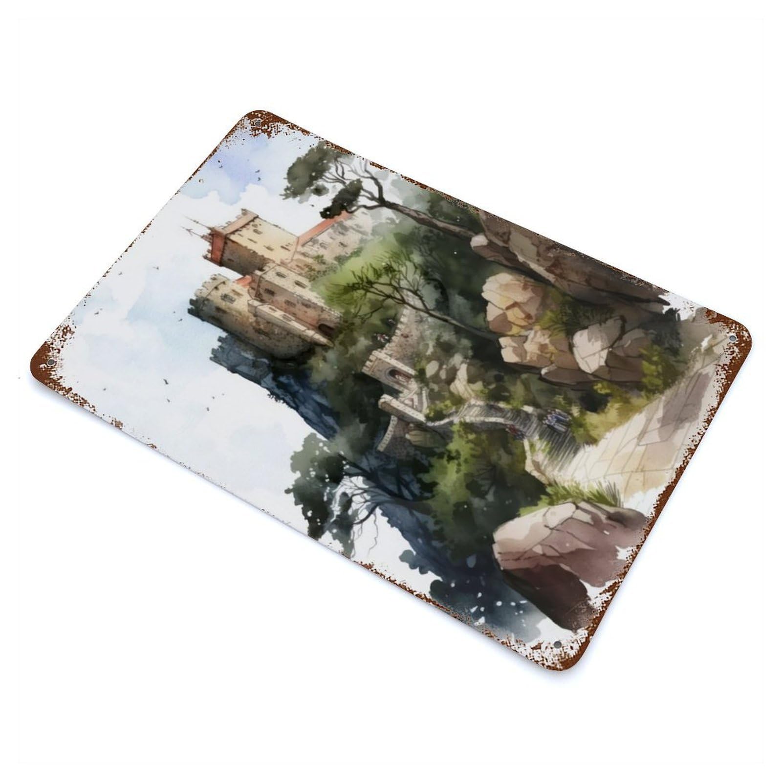 The Castle of The Moors Vintage Metal Tin Sign 11.8"x7.9", Ideal for Cafe, Home Bar And Lounge Decor