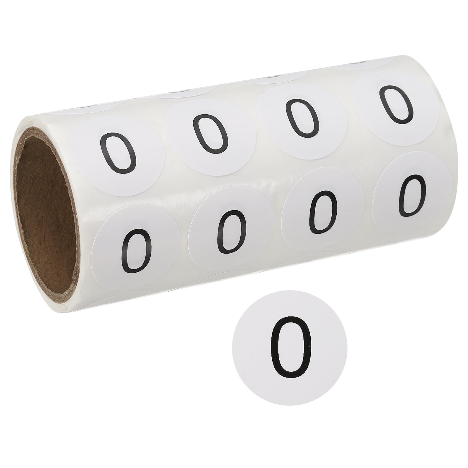 PATIKIL 1 Inch Number Stickers, Number 0 Sticker Numbers Labels Round Small Vinyl Self Adhesive Label Circle Decals 500 Pcs 1 Roll for Photo Album Poster Table, Black — image 1