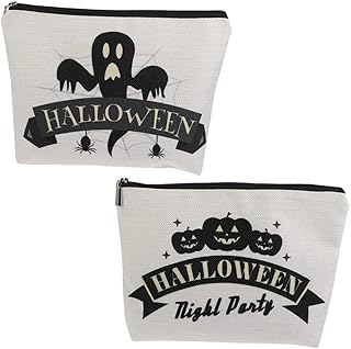 Amosfun 2 Pçs Bolsa De Maquiagem De Halloween Bolsa De Cosméticos De Viagem Bolsa De Cosméticos De Viagem Bolsa De Armazenamento De Cosméticos De Grande Capacidade Bolsa De Armazenamento