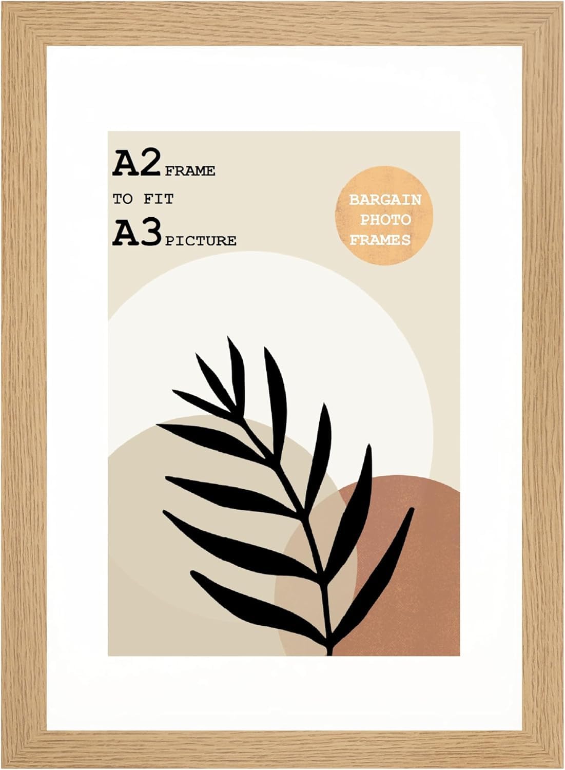 Bstframes Oak A2 Frame With Mount For A3 Print - Clear Perspex Front - Display Portrait Or Landscape - Wall Mountable With Hanging Hooks Included