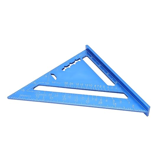 Escuadra triangular de aluminio para carpintería azul miniatura 4