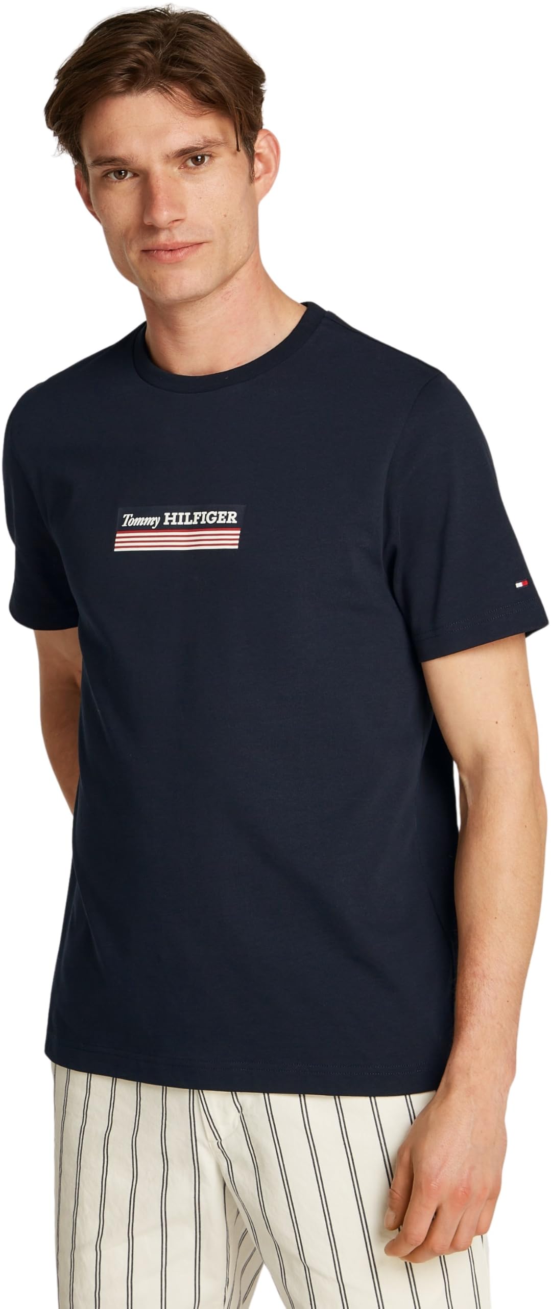 Tommy Hilfiger Uomo T-Shirt Maniche Corte Box in Cotone